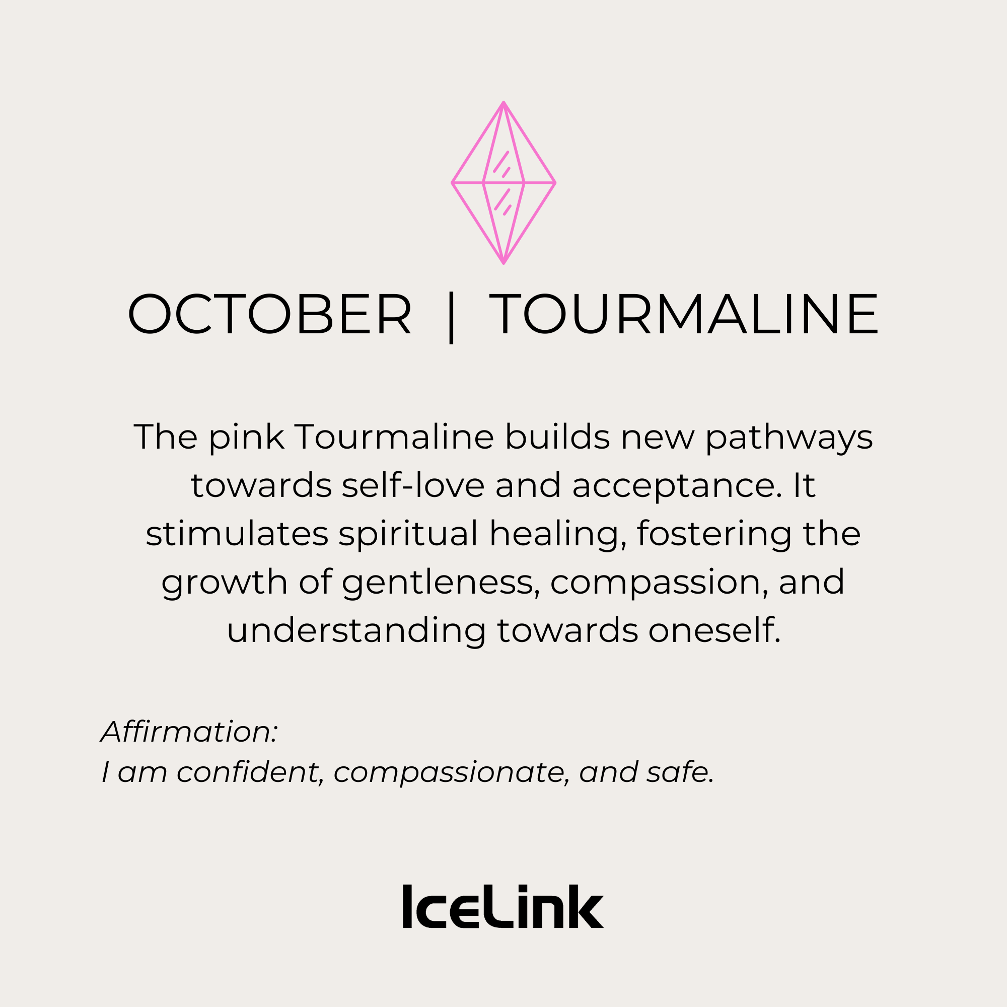 GIFT NOTE CARD Accessories IceLink October (Tourmaline CZ)  