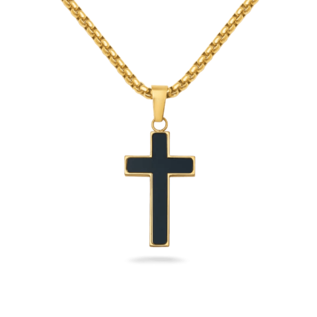 Harlow Cross Necklaces IceLink-RAN Gold PVD 22" 