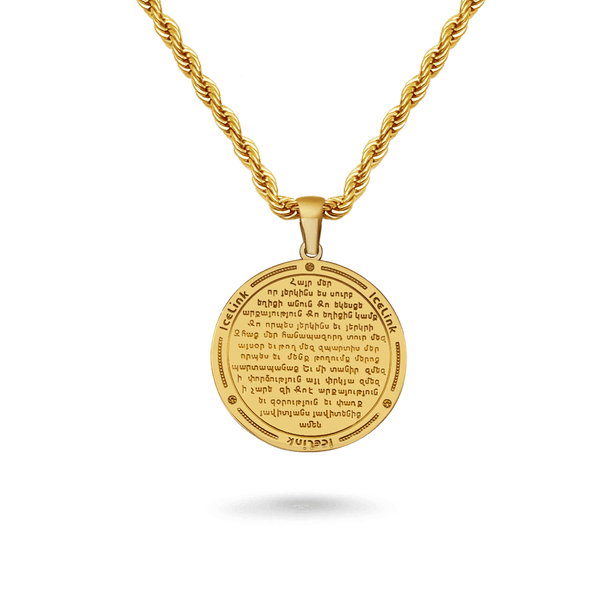 Armenian Hayr Mer Prayer Necklace Necklaces IceLink-RAN Gold PVD