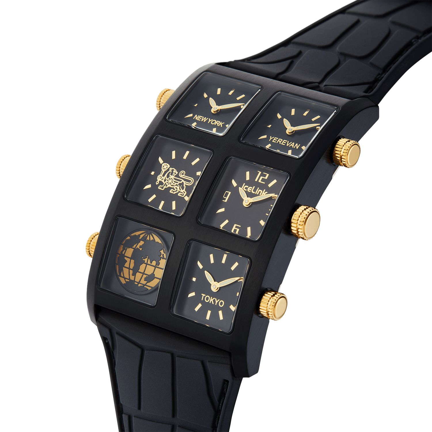 IceLink Generation 6TZ Jett Satin Multi-Time Zone Watch IceLink Generation 6TZ Jett Satin Multi-Time Zone Watch