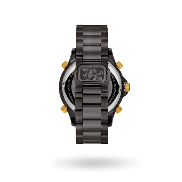 Marco Polo Black & Gold 5 Time Zone Watch - IceLink