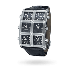 Ambassador Black 1.5ct 6 Time Zone Watch | IceLink