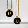 Onyx Armenian Initial Necklace (Sample Sale) Necklaces IceLink-ATL   