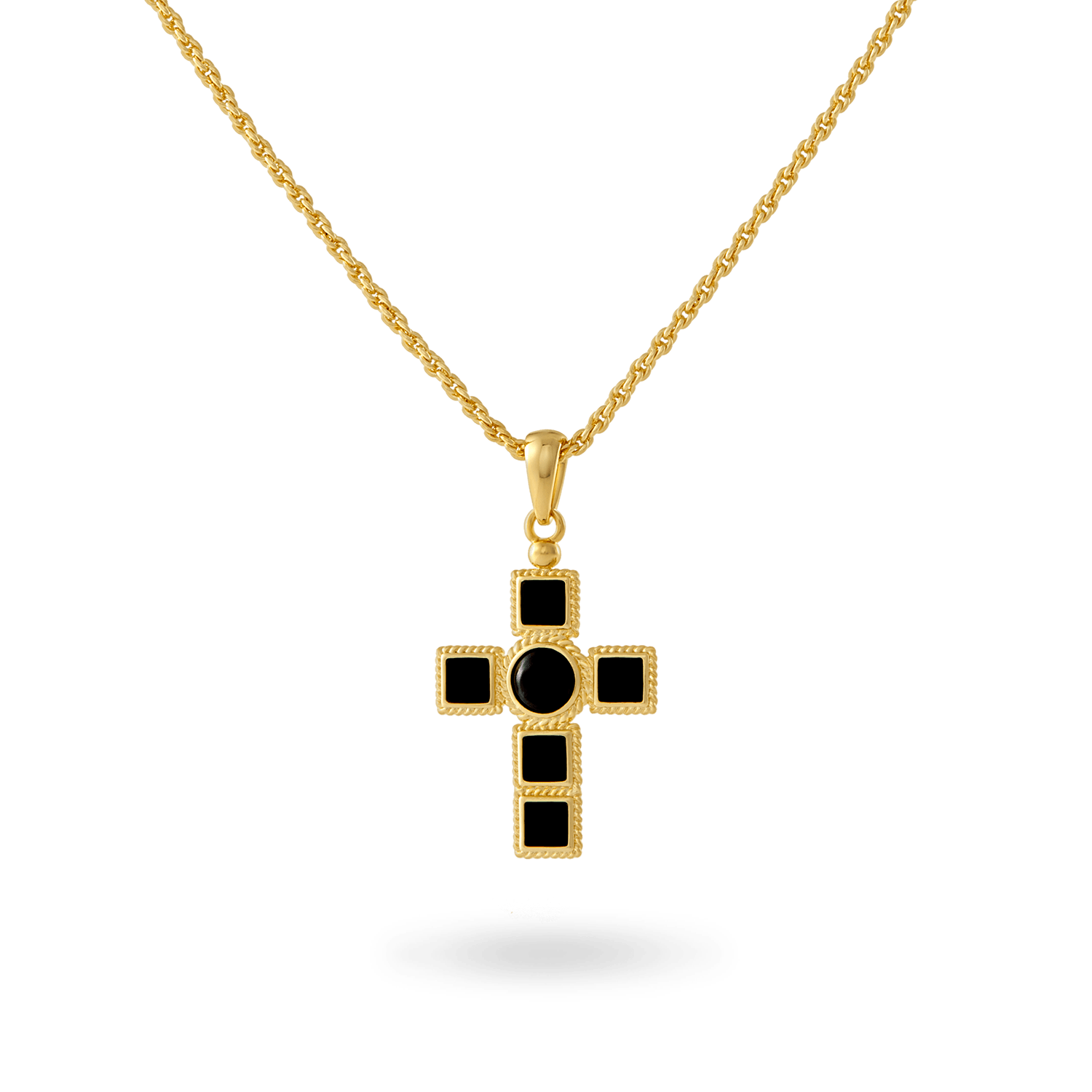 Onyx Cross Necklace Necklaces IceLink-ATL   