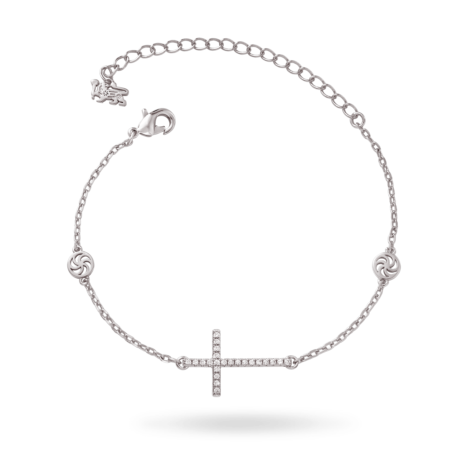 Sideways Cross Bracelet Bracelets IceLink-ATL 14K White Gold Plated  