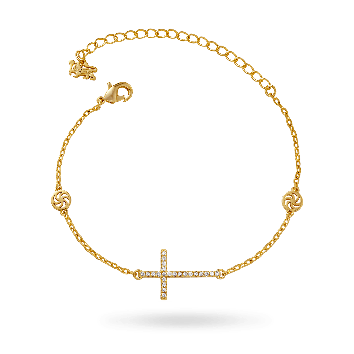 Sideways Cross Bracelet Bracelets IceLink-ATL 14K Gold Plated  