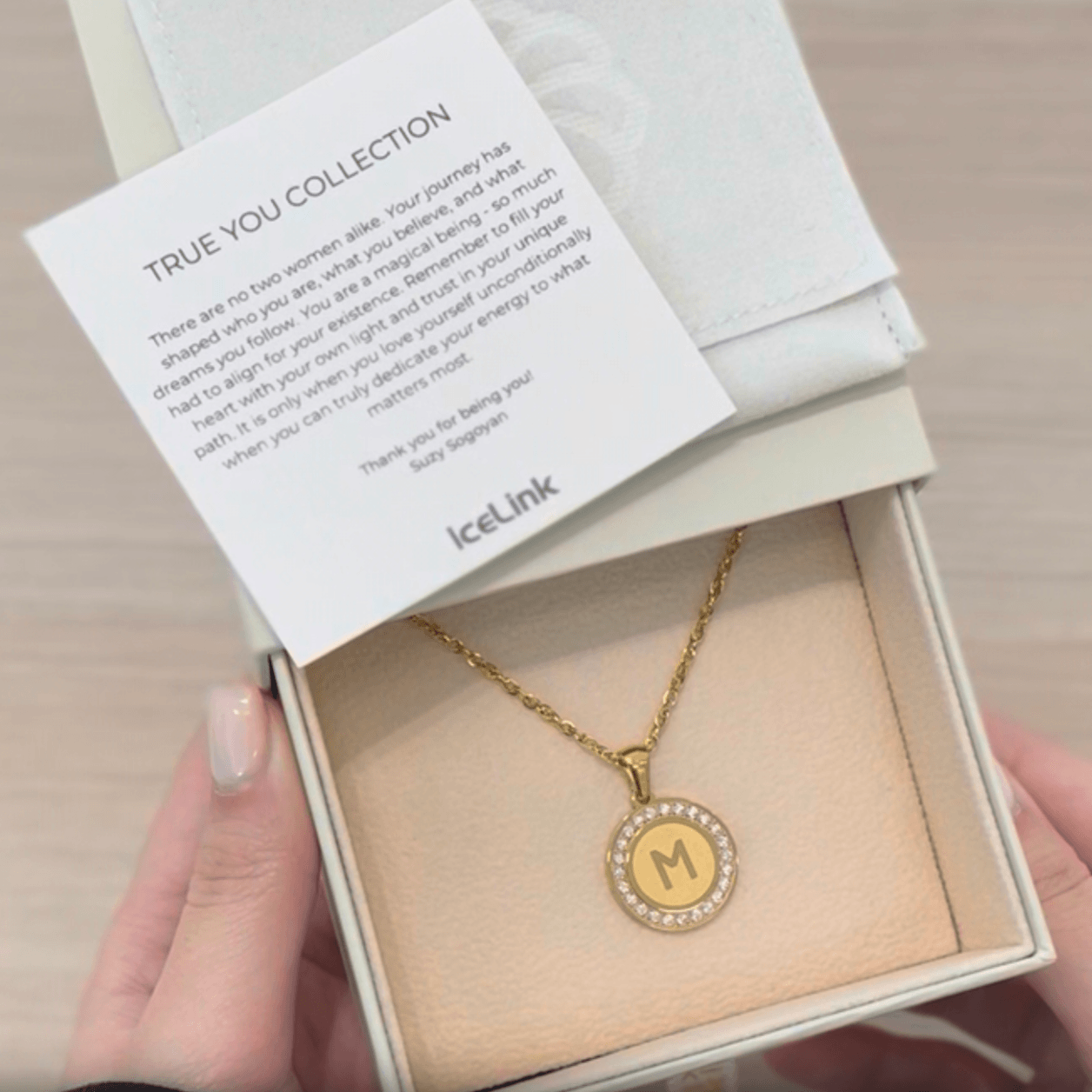 Initial necklace 2025 with stone