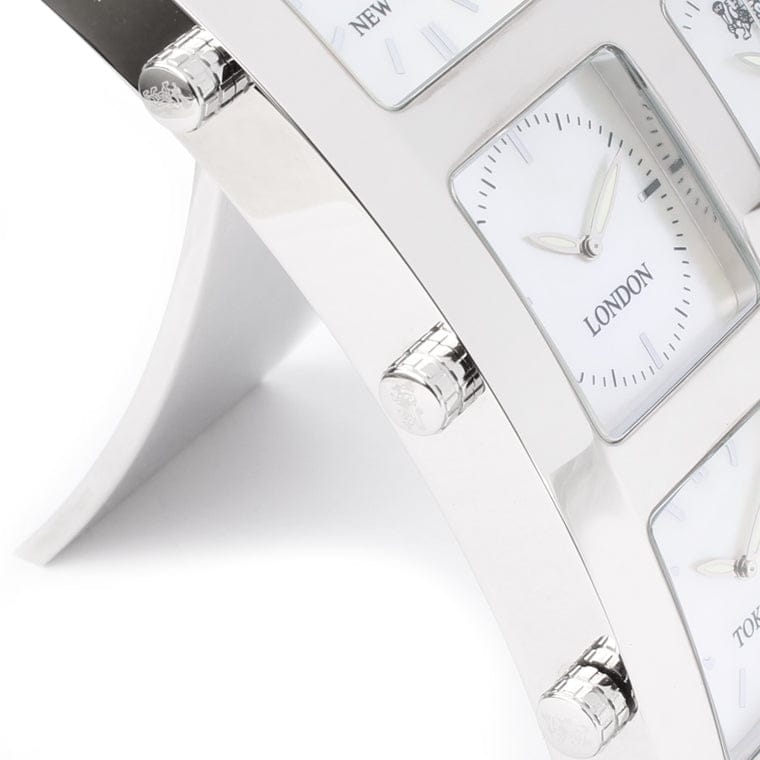 White MOP Desk Clock with Alarm Presidential IceLink   
