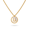 White Mother of Pearl Armenian Initial Necklace Necklaces IceLink-ATL Ա (Ani)  